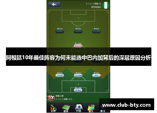 阿根廷10年最佳阵容为何未能选中巴内加背后的深层原因分析 阿根廷10年最佳阵容为何未能选中巴内加背后的深层原因分析