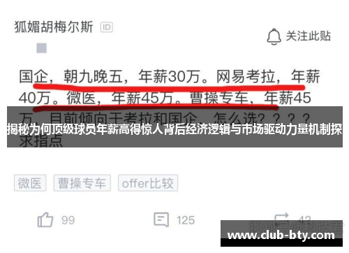 揭秘为何顶级球员年薪高得惊人背后经济逻辑与市场驱动力量机制探 揭秘为何顶级球员年薪高得惊人背后经济逻辑与市场驱动力量机制探
